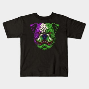 The Mischievous English Bulldog Dark Kids T-Shirt